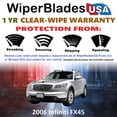 thumbnail image 2 of 2006 Infiniti FX45 Beam Wiper Blades Wipers w/1yr Warranty (Set of 2) (WiperBladesUSA), 2 of 5
