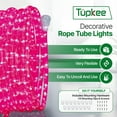 thumbnail image 2 of Tupkee LED Rope Light Pink - 24 Feet 7.3 m, for Indoor and Outdoor use - 10MM Diameter - 144 LED Long Life Bulbs Decorative Rope Tube Lights, 2 of 7