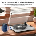 thumbnail image 5 of RetroAudio Bluetooth Belt Drive Wooden Turntable with Wireless Output Connectivity Vinyls Players Belt-Drive 33 1/3&45 RPM Speed Phono, White, 5 of 9