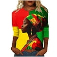 thumbnail image 2 of KkSLirnhs Womens Tops under $10 Women's Trendy Tees Casual Crewneck 3/4 Sleeve Loose T Shirt Ladies Blouses Shirts XL Multicolor, 2 of 5