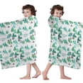 thumbnail image 4 of Green Christmas Tree and Text Pattern Hooded Bath Towel，60"x35" for Ages 3 To 12 Kids, Quick Dry Lightweight Soft Microfiber Hood Beach Towel Cover Up for Kids, 4 of 7