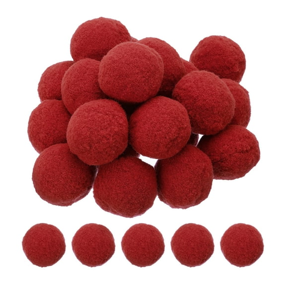 2inch Pom Poms for Crafts, 20pcs Pompoms for Crafts Puff Balls Bulk Fuzzy Balls for Hats Christmas Art DIY, Red