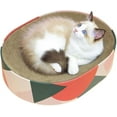 thumbnail image 2 of "17×13 Inch Oval Cat Scratcher Bed | Recycled Corrugated Cardboard Lounge Couch | Long-Lasting Scratch Pad for Indoor Cats & Furniture Protection", 2 of 3