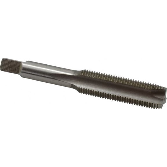 Hertel 1/2-20 UNF H5 3 Flute Bright Finish HSS Spiral Point Tap Plug Chamfer, Right Hand Thread, 3-3/8" OAL, 2B Class of Fit