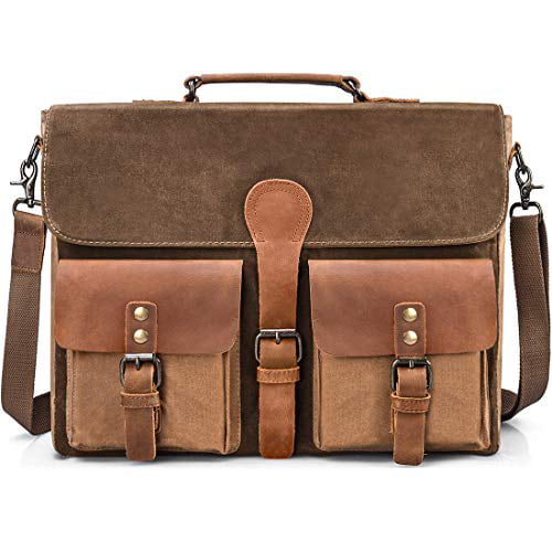 Men's Genuine Vintage Leather Satchel Messenger Man Laptop Briefcase Bag 