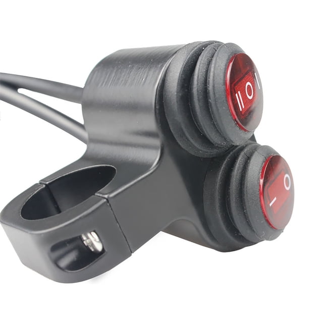 Interruptor de luz impermeable para motocicleta, interruptor de luces intermitentes de emergencia para motocicleta de voltaje de entrada de 12V con luz indicadora