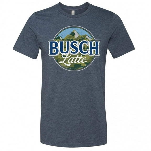 Busch Latte Camouflage Logo Blue T-Shirt-2XLarge