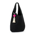 thumbnail image 2 of No Boundaries Women's Woven Oversized Hobo Shoulder Handbag Black, 2 of 4