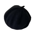 thumbnail image 2 of Boina francesa de punto, gorro informal de pintor para niños de 5 a 30 meses, gorro de vendedor de periódicos Negro, 2 of 9