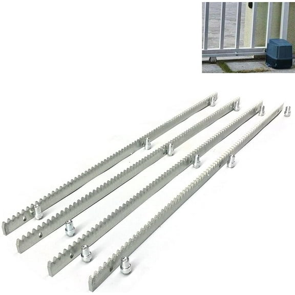 4Pcs Steel Gear Racks for Sliding Gate Opener Slide Door Operator, Including Mounting Hardware, (8mm Thickness 1m Long) Total 13 Feet /4M
