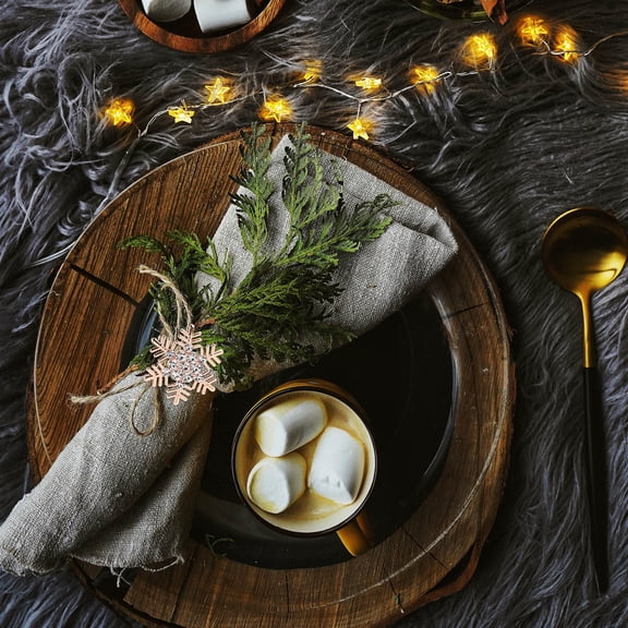 MERRYHAPY Christmas Snowflake Shaped Golden Napkin Buckles for Xmas Home Decor 5Pcs