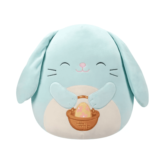 Squishmallows Easter 16in Sammy Seafoam Green Bunny Holding Basket Plush New