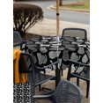 thumbnail image 5 of Outdoor Tablecloth with Umbrella Hole for Patio/Picnic/Party/Camping, Black Cat Waterproof Table Cloth Square Cover Washable, Vintage Striped Geometric Abstract (54"x 54"), 5 of 8