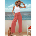 thumbnail image 4 of Women'S Wide Leg Lounge Pants Coral Red M, 4 of 7