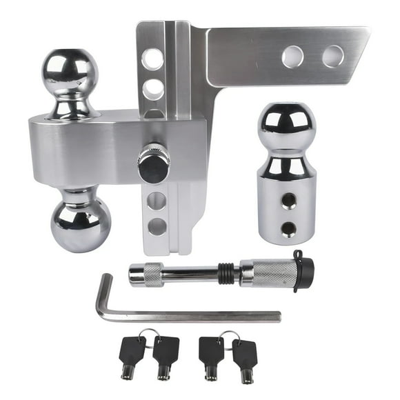 Adjustable Trailer Hitch Fits 2" Receiver, 6" Drop/Rise Heavy Duty Aluminum Drop Hitch,12500 LBS