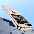 thumbnail image 3 of Decase for Samsung Galaxy Z Flip 6 Case with 360°Ring Holder Kickstand,Hinge Protection,Support Magnetic Car Mount,Luxury Gold Plating Edge Slim Shockproof Bumper Galaxy z flip6 Phone Cover,White, 3 of 6