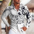 thumbnail image 1 of Camisa con estampado abstracto 3D de música clásica para hombre, ropa de verano de estilo hawaiano Vaion Leisure, de manga larga y cuello tipo polo para hombre, 1 of 6