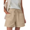 thumbnail image 3 of Women Comfy Drawstring Casual Elastic Waist Pure Color Shorts with Pockets Color S, 3 of 8