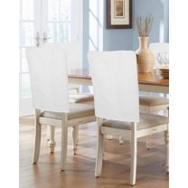 nqOlkjepod White Chair Covers Set of 8, Decorative Chair Back Cover, Modern Simple White Backdrop Dining Room Chair Slipcovers Removable Chair Protectors Covers for Party Banquet