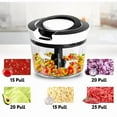 thumbnail image 3 of Manual Food Chopper - Portable Hand Pull String, Garlic Mincer, Onion Cutter USA[Middle Black with Mixer], 3 of 8