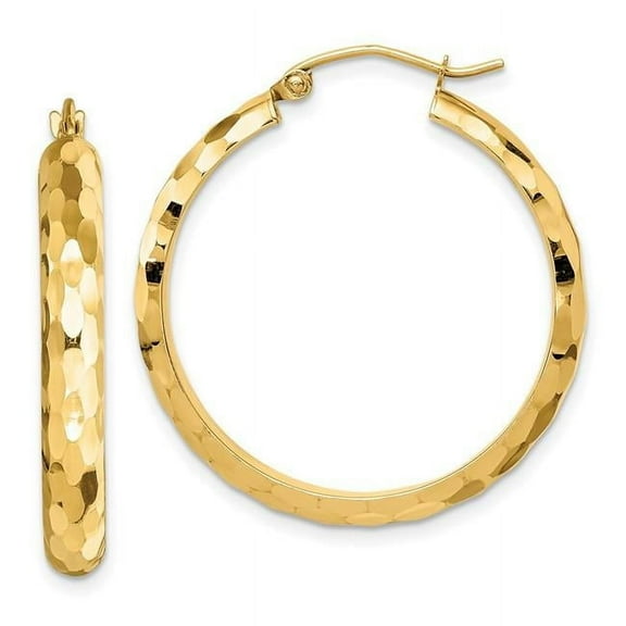 Primal Gold 14 Karat Yellow Gold Diamond-cut Hoop Earrings