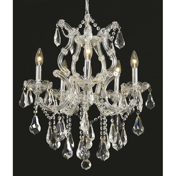 2801 Maria Theresa Collection Chandelier D:20in H:25in Lt:6 Chrome Finish (Royal Cut Crystals)