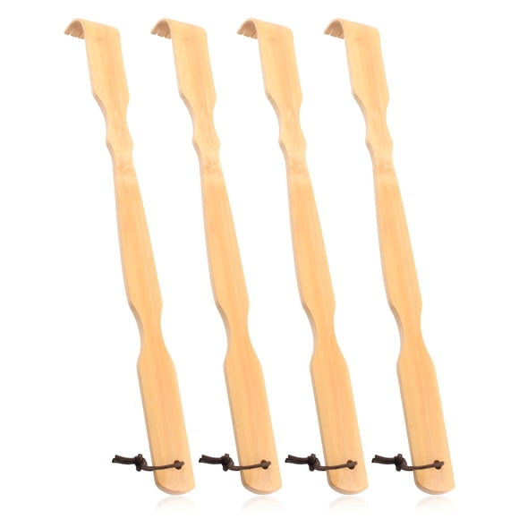 Rascador de espalda Renook de madera de bambú, 4 unidades, 43 cm de largo, mango