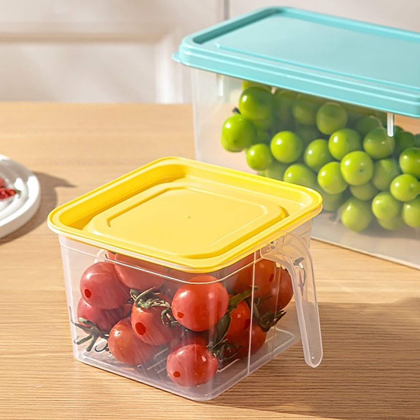 Barhoo Blue Food Storage Box, Food Grade Plastic Airtight Container With Good Sealing Odorless for Kitchen Refrigerator, Bpa-Free Durable, 1Pc