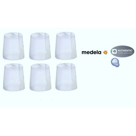 (6) Medela Clear Travel Caps/ bottle cap/ nipple cap/ collar cap - Genuine for Use with Collar Ring - Medela