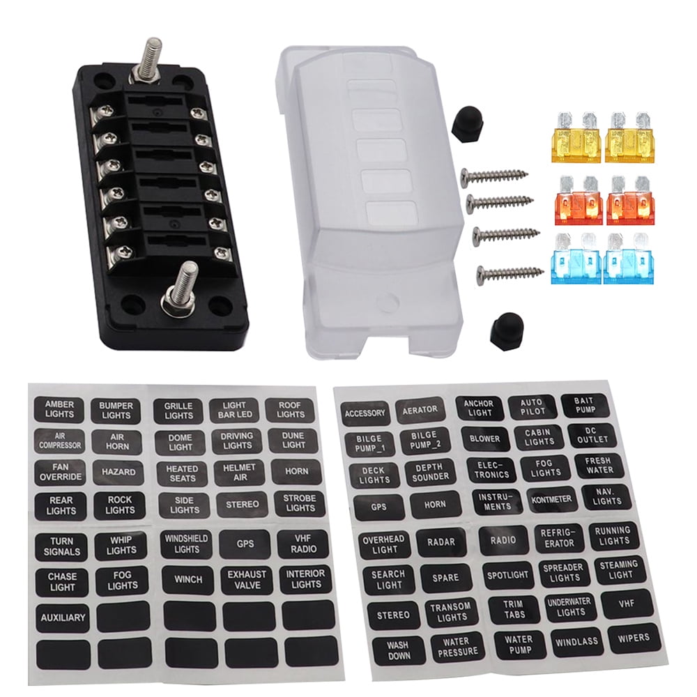 DishyKooker 6-6 Circuit Fuse Block Universial for Under 32V DC Single-Circuit Rated Current 20A Fuse Box AutoAccessory DishyKooker 6-6 Circuit Fuse Block Universial for Under 32V DC Single-Circuit Rated Current 20A Fuse Box AutoAccessory
