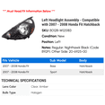 thumbnail image 2 of Left Headlight Assembly - Compatible with 2007 - 2008 Honda Fit Hatchback, 2 of 2