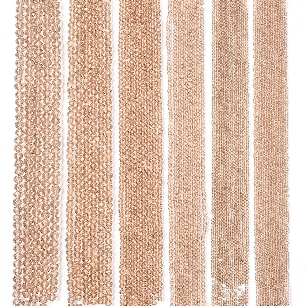 20 strand Glass Beads Strands Faceted Rondelle Tan 8x6mm Hole: 1mm 64~65pcs/strand 15.75~16.14 inch(40~41cm)