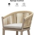 thumbnail image 6 of PURPLE LEAF Outdoor Counter Height Bar Stools Set of 2, Patio Woven Aluminum Barstools Bar Chairs with Back and Cushions for Balcony Garden Indoor Kitchen Outside,Champagne, 6 of 12