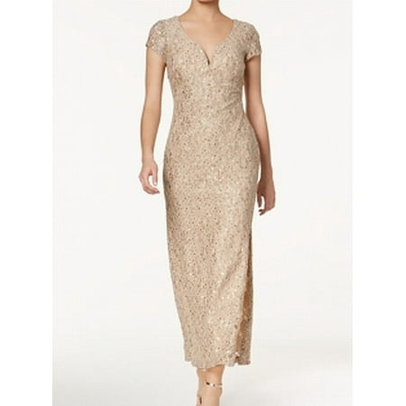 connected sequin lace gown