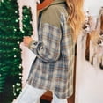 thumbnail image 5 of FNFHFY Womens Plaid Jackets Casual Corduroy Patchwork Jacket Zip-Up Snap Button Plaid Shacket Winter Fall Coats with Pockets, 5 of 9