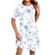 thumbnail image 1 of Vestido Corto para las Mujeres Cuello Redondo Manga Corta Impresa Suéter, Moda Casual Estilo Línea, 1 of 5