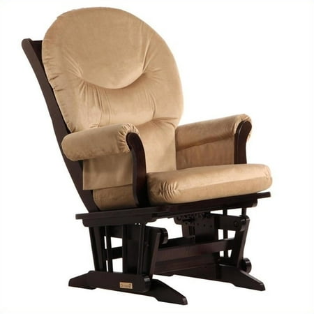 ULTRAMOTION by Dutailier Sleigh Glider in Espresso and Light Brown Fabric