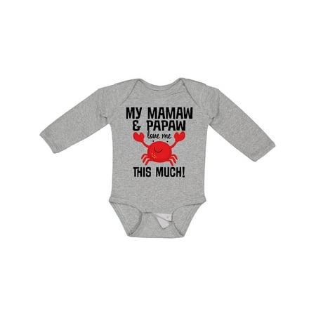 

Inktastic Mamaw Papaw Love Me Gift Baby Boy or Baby Girl Long Sleeve Bodysuit