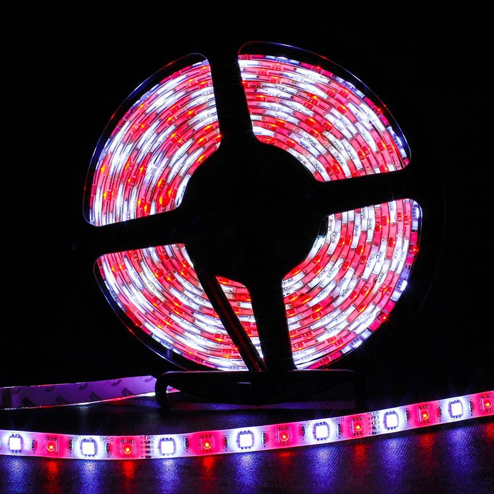 SUPERNIGHT RGBW 5M 300LEDs 5050 SMD Flexible LED Strip Light IP65-Waterproof + 40Keys IR Remote + DC 12V Power Supply