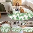 thumbnail image 5 of Green Forest Large Round Rug 8 FT, Non Slip Living Room Area Carpet, Contemporary Silhouette Abstract Art Washable Soft Circle Rug Non-Shedding Floor Carpet for Bedroom Office Dining Room, 5 of 9
