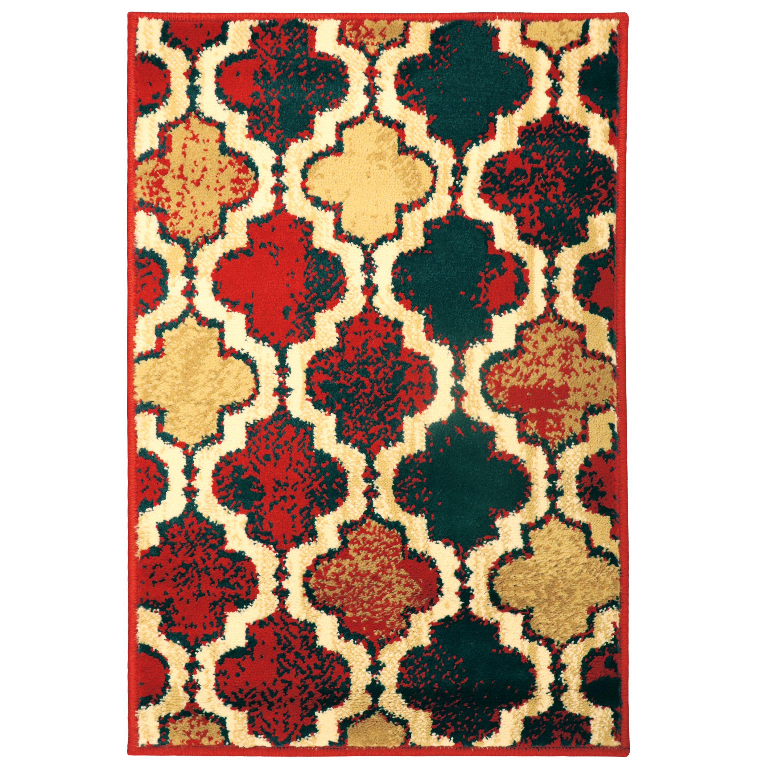 Impressions Trellis Modern Area Rug, Red