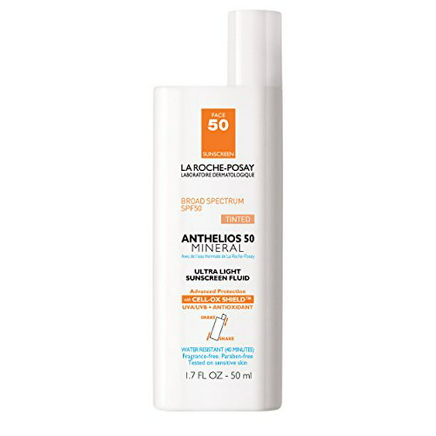 La Roche-Posay Anthelios Tinted Sunscreen SPF 50, Fluid Broad Spectrum 50, Face Sunscreen with Titanium Dioxide Mineral Face Universal Tint, Oil-Free - Walmart.com