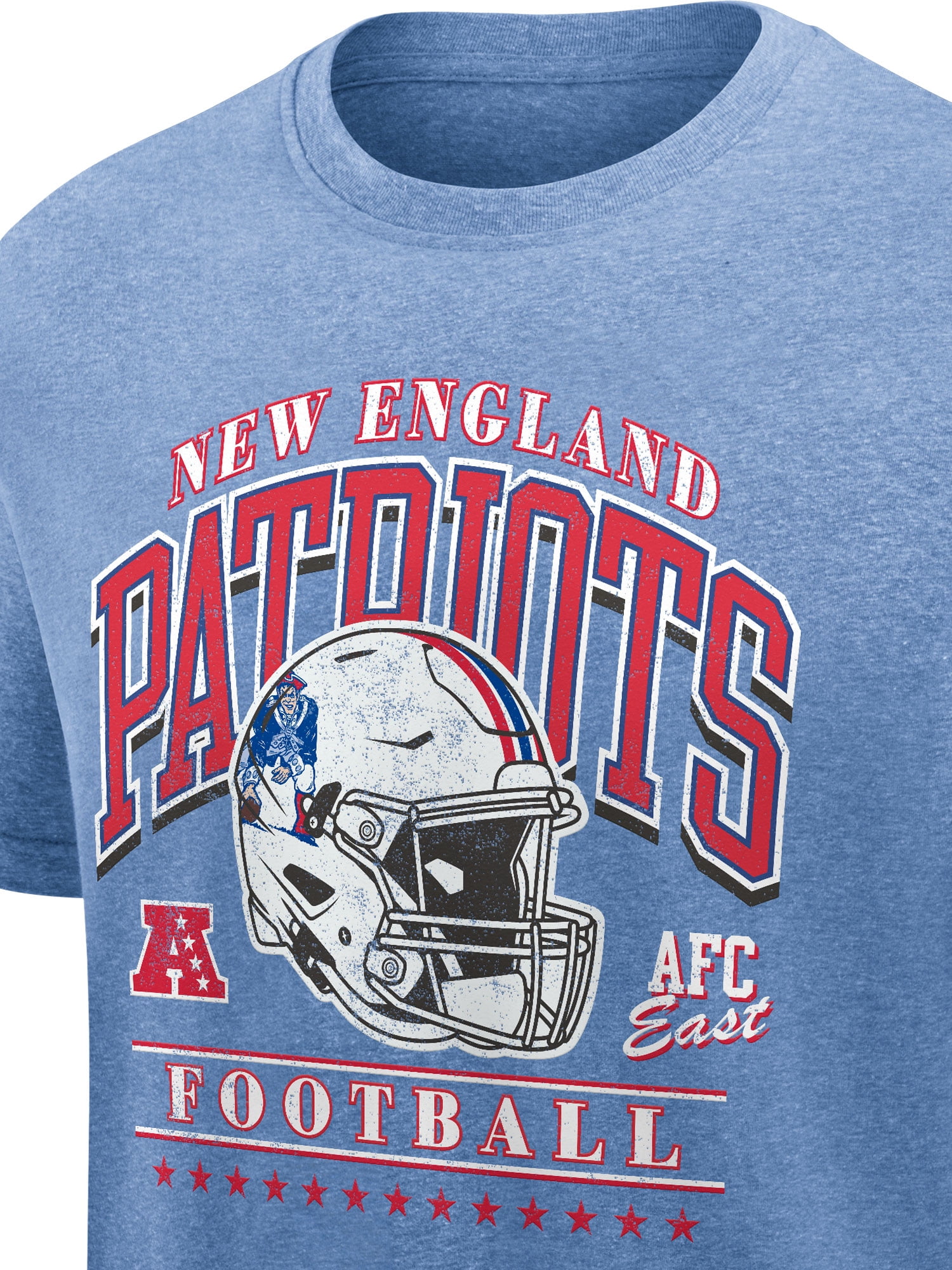 NFL New England Patriots Men's Synthetic Blue Heather Short Sleeve T-Shirt