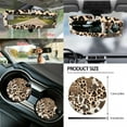 thumbnail image 5 of Renewold Cow Leopard Print Car Seat Cover Set for Women Men, with Steering Wheel Seat Belt Strap Rearview Mirror Handbrake Gear Shift Knob Cover Rubbish Bin Armrest Pad Coasters, 14 PCS, 5 of 7