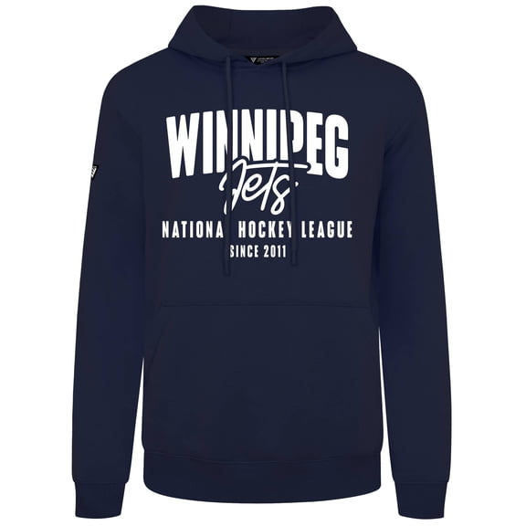 Men's Levelwear  Navy Winnipeg Jets Podium Response Pullover Hoodie