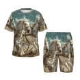 thumbnail image 1 of Fotbe Roman Chariot Horse Race Pijama Estampada de 2 Piezas para Niños – Ropa de Dormir de Manga Corta Cómoda para Niños y Niñas, Camiseta y Shorts de Algodón-X-Large, 1 of 6