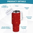 thumbnail image 4 of 40 oz Tumbler With Handle Stainless Steel Insulated Tumbler With Lid for Car Cup Holder Arranged Orange Hearts, 4 of 9
