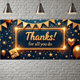 thumbnail image 4 of Gold Balloons Thank You Banner Decorative Design Appreciation Banner for Office Party Employee Celebration Indoor Decoration, 4 of 7