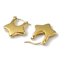 thumbnail image 2 of Ion Plating(IP) 304 Stainless Steel Star Thick Hoop Earrings for Women Golden 20.5x18x3.5mm Pin: 0.5mm DIY, 2 of 2