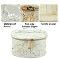 thumbnail image 4 of Unique Bargains Marble Cosmetic Travel Bag Make Up Brush Organizer Bag Storage for Women White Gold Tone 8"x6"x5", 4 of 6